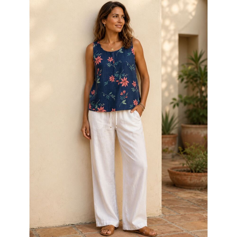 Tommy Bahama Women's Sleeveless Hibiscus Silk Top Vintage Size Large